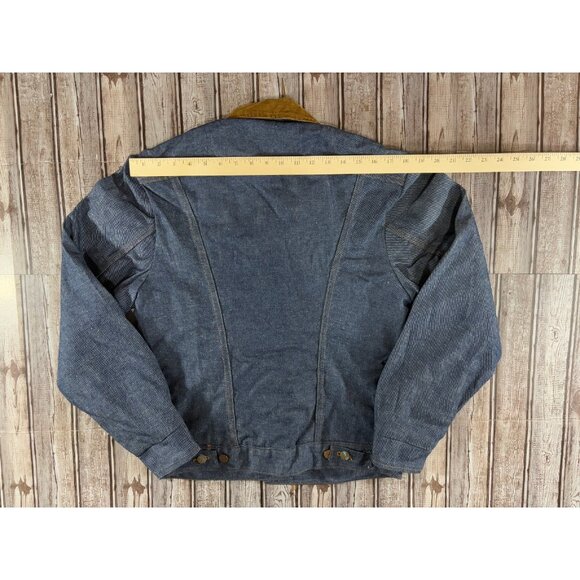 Wrangler Western Deadstock Corduroy Collar lined Denim Jacket SZ 38/ M New VTG 7 - Picture 2 of 8